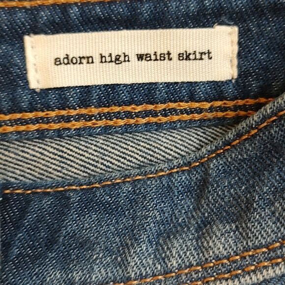 Jessica Simpson adorn high waist denim jean distressed skirt Sz 27 NWOT - Picture 4 of 7